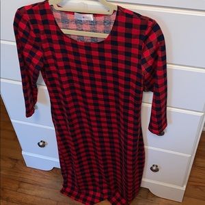Buffalo check midi dress
